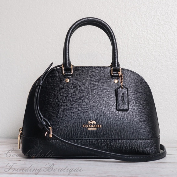 Coach Handbags - Coach Mini Sierra Crossgrain Leather Satchel Black